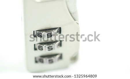 Standing suitcase lock with 654 numbers. This locks any travel suitcase