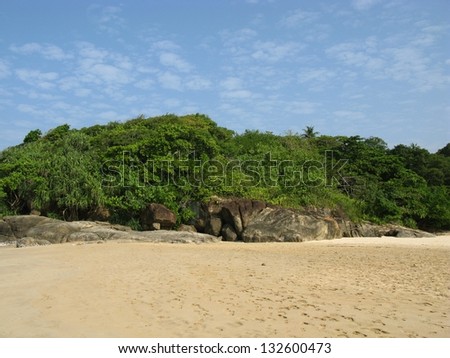 The beach of Koggala in Sri Lanka