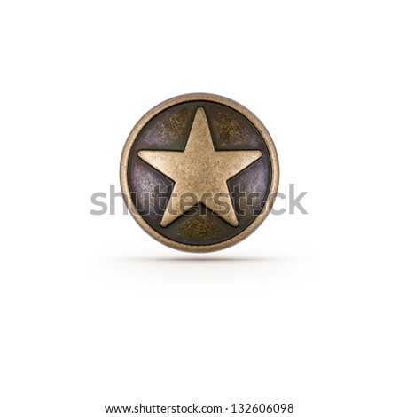 Bronze star symbol on isolated background