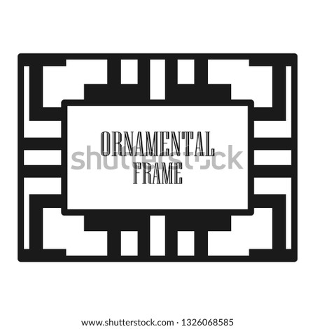 Art deco ornamental border frame. Template for vintage design. Vector illustration