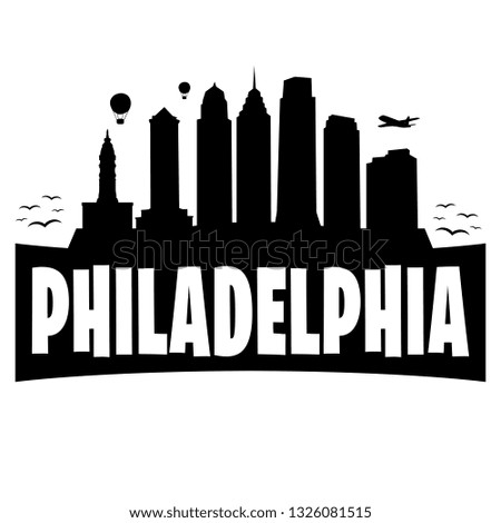 Philadephia Pennsylvania. City Skyline. Silhouette Banner City. Design Vector. Famous Monuments.