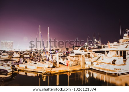 San Diego Marina Harbor Yacth Boats Ocean Night Pacific