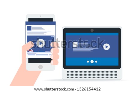 portal social media devices and smartphone concept. illustration vector.