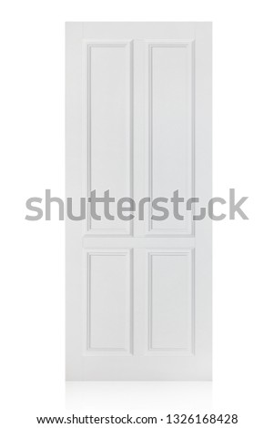 Wooden door isolated on white background. Premium handmade (luxury) door.