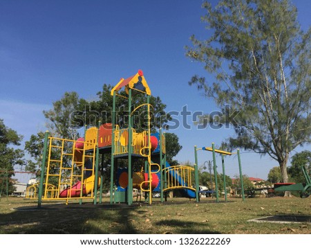 A beautiful playground  with the bluesky background in Malaysia