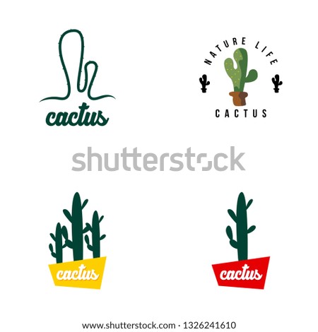 Cactus logo set vector