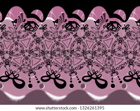 A hand drawing pattern made of pink and black.