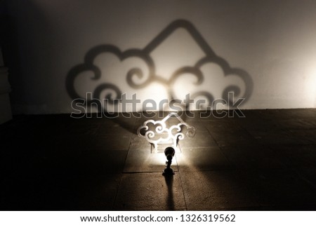 the object and its shadow because it is illuminated by a lamp