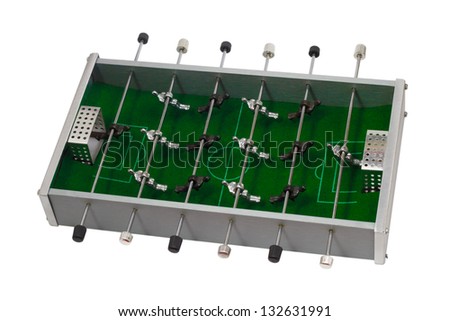 table soccer football game is isolated board game clipping path
