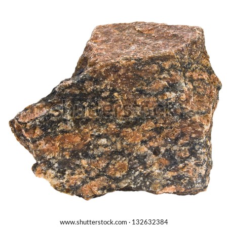 granite brown stone isolated on white background (in my portfolio have more photos of stones) clipping path