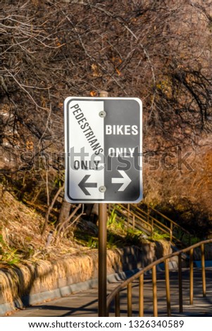 Pedestrians Only and Bikes Only road sign in Provo