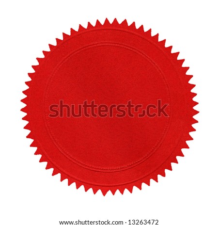 Blank red seal, isolated on white. Royalty-Free Stock Photo #13263472