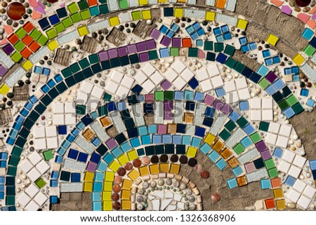 Decorative the mosaic color on the wall background.