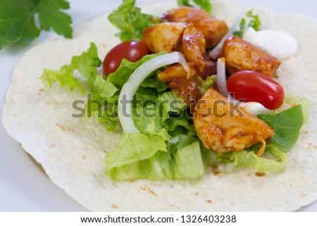 chicken tacos and crudité