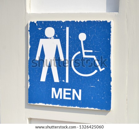 outdoor men toilet sign