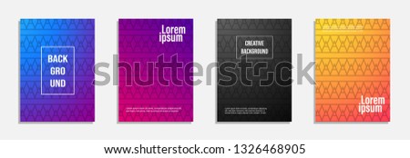 Colorful and modern cover design. Set of geometric pattern background design