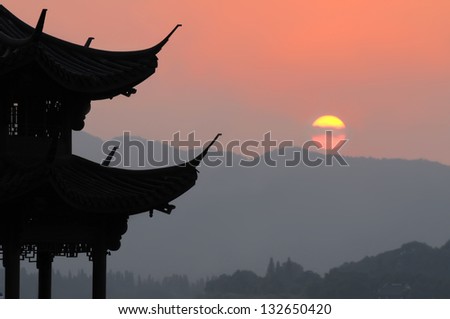 Sunset in Hangzhou, China