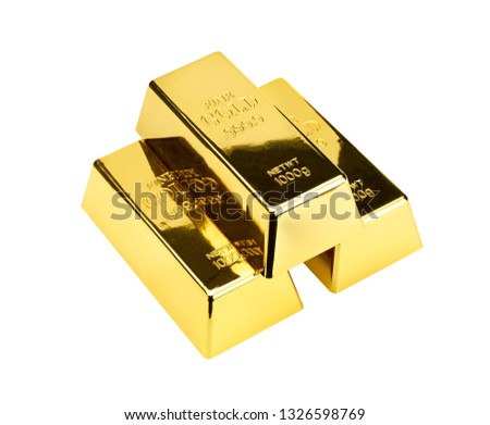 gold bars on a white background 