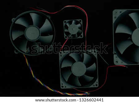 Computer fan isolated on the black background