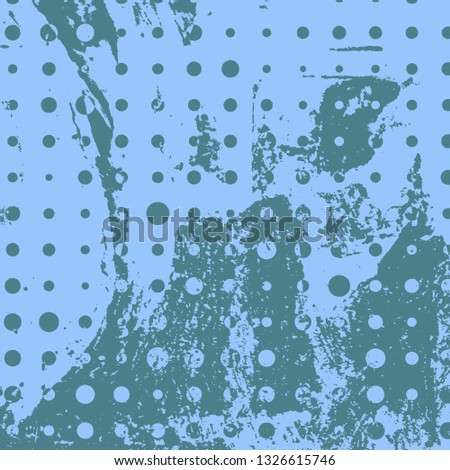 Abstract texture of dark turquoise paint. Vector background of paint strokes with a dry brush. Vintage grunge style pattern