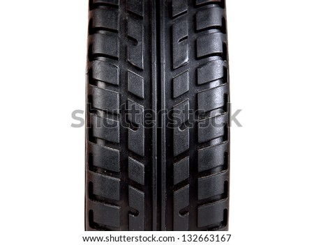 Tyre Closeup Isolated on the White Background