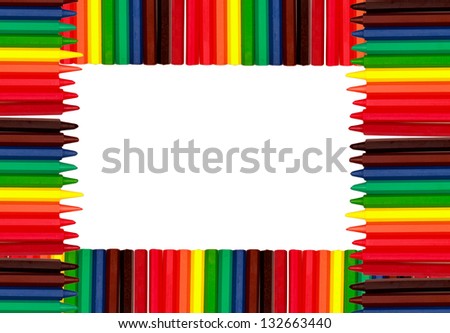 Colored Pencils Frame with space for photography or text