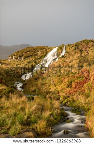 Cascading Long Exposure Waterfall in Scottish Highlands
