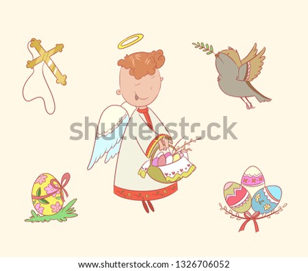 cartoon clipart on Easter theme
