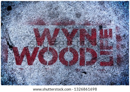 Wynwood life sign on the floor in Miami, USA