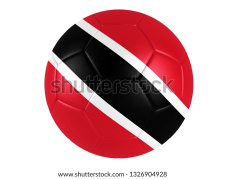 Tobago  on soccer ball with background 