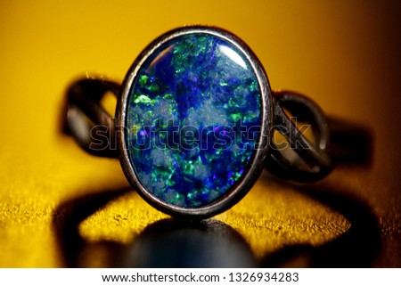 Blue opal ring