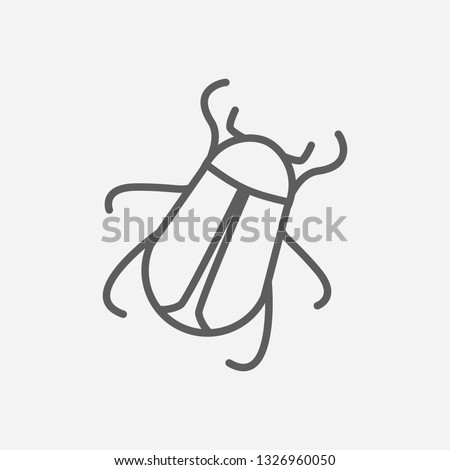 June bug icon line symbol. Isolated vector illustration of  icon sign concept for your web site mobile app logo UI design.