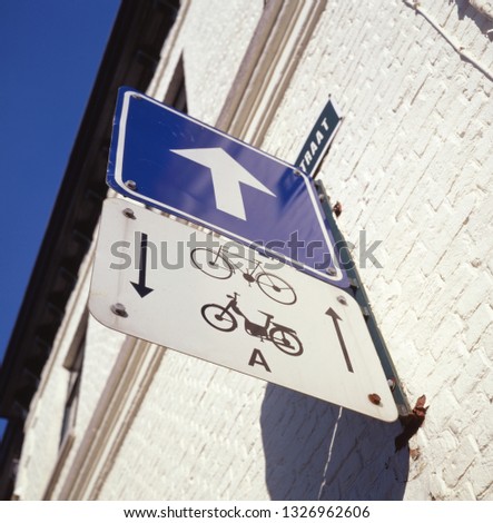 Bike sign, Bruges, Belgium