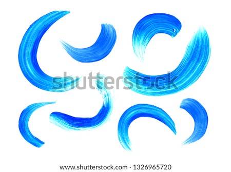 Purple Blue Colored brushes Isolated