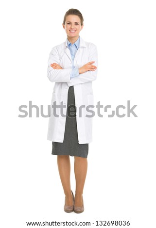 Full length portrait of woman in white robe Royalty-Free Stock Photo #132698036
