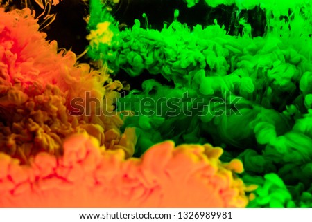 Colorful ink in water abstraction, Fancy Dream Cloud of ink in water soft focus, 
   Motion Color drop in water,Ink swirling in water