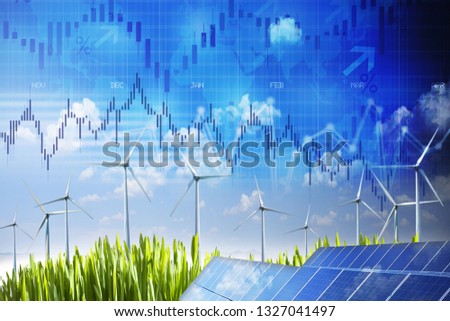 Sustainable energy future market and stock energy market evolution concept
