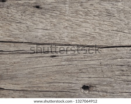 Old wood surface is cracked, closeup textured background.