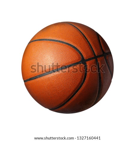 Brown basketball made from beautiful leather on a white background. isolated with clipping path