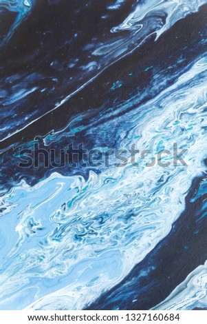 Abstract blue acrylic splashes 