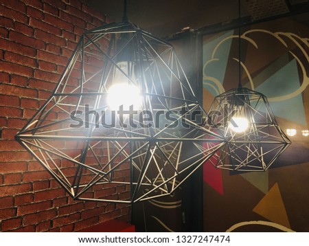 Decoration lamp in a cafe
