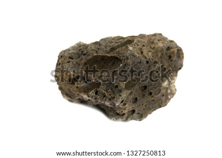 Basalt rock isolate on white background Royalty-Free Stock Photo #1327250813