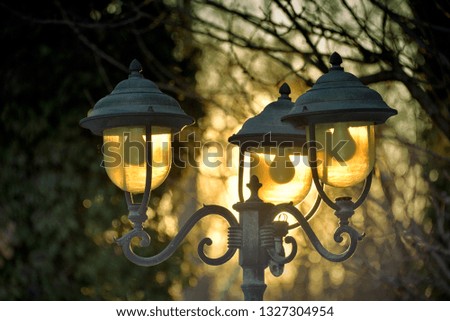 lamps in the sunset