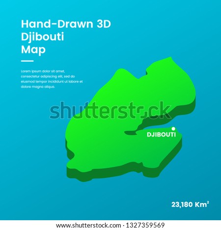Doodle 3D Djibouti Map