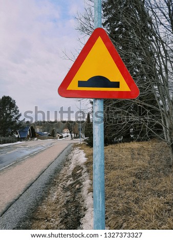 It's a bumpy road. Traffic sign in Sweden. 