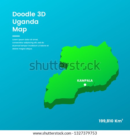 Doodle 3D Uganda Map