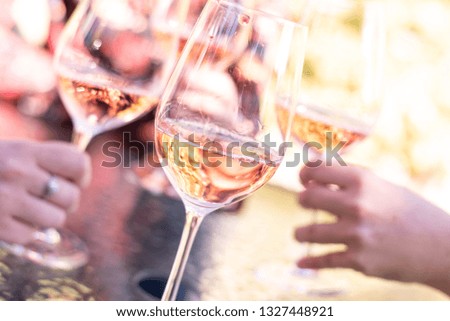 White wine tasting. In the picture it is possible to see two glasses of wine.
