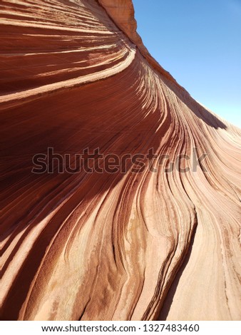 Picture of a wall at the entrance to the Wave in Coyote Buttes, Arizona. 