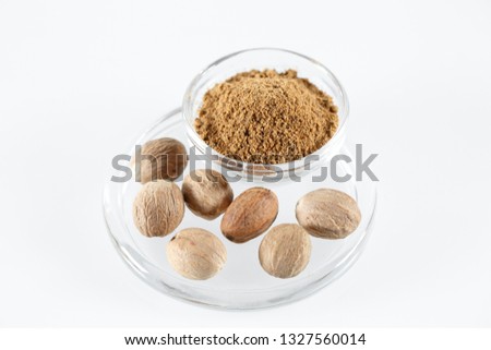 Nutmeg  Isolated in white