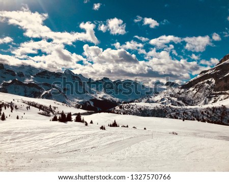 skiing in Italian dolomites